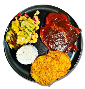 Chuleta en salsa BBQ